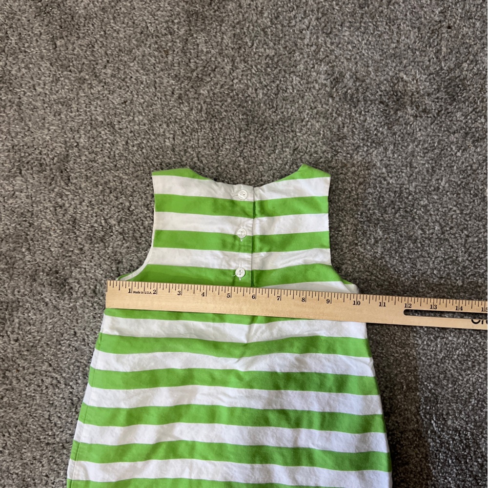 Janie and Jack dress girls 2T green white stripes sleeveless classic summer - Picture 12 of 13